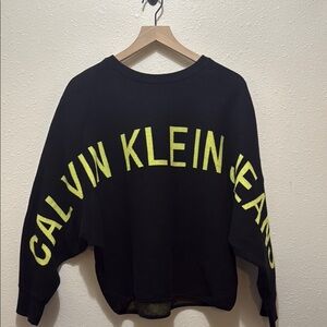 Calvin Klein Jeans Black and Yellow Sweatshirt, Size L
